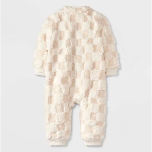 Cat & Jack Baby Shearling Romper - Cream - Size 3-6 Months - Picture 2 of 4